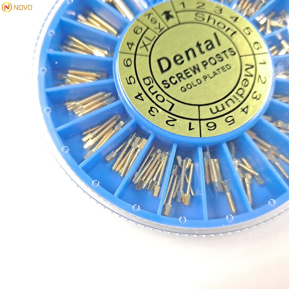 12pcs 120pcs 240pcs dental implants  golden plated  conical screw post drilling