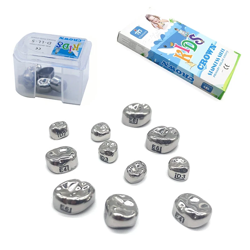 48pcs Stainless Steel Temporary Crowns Kit Adult Kids 